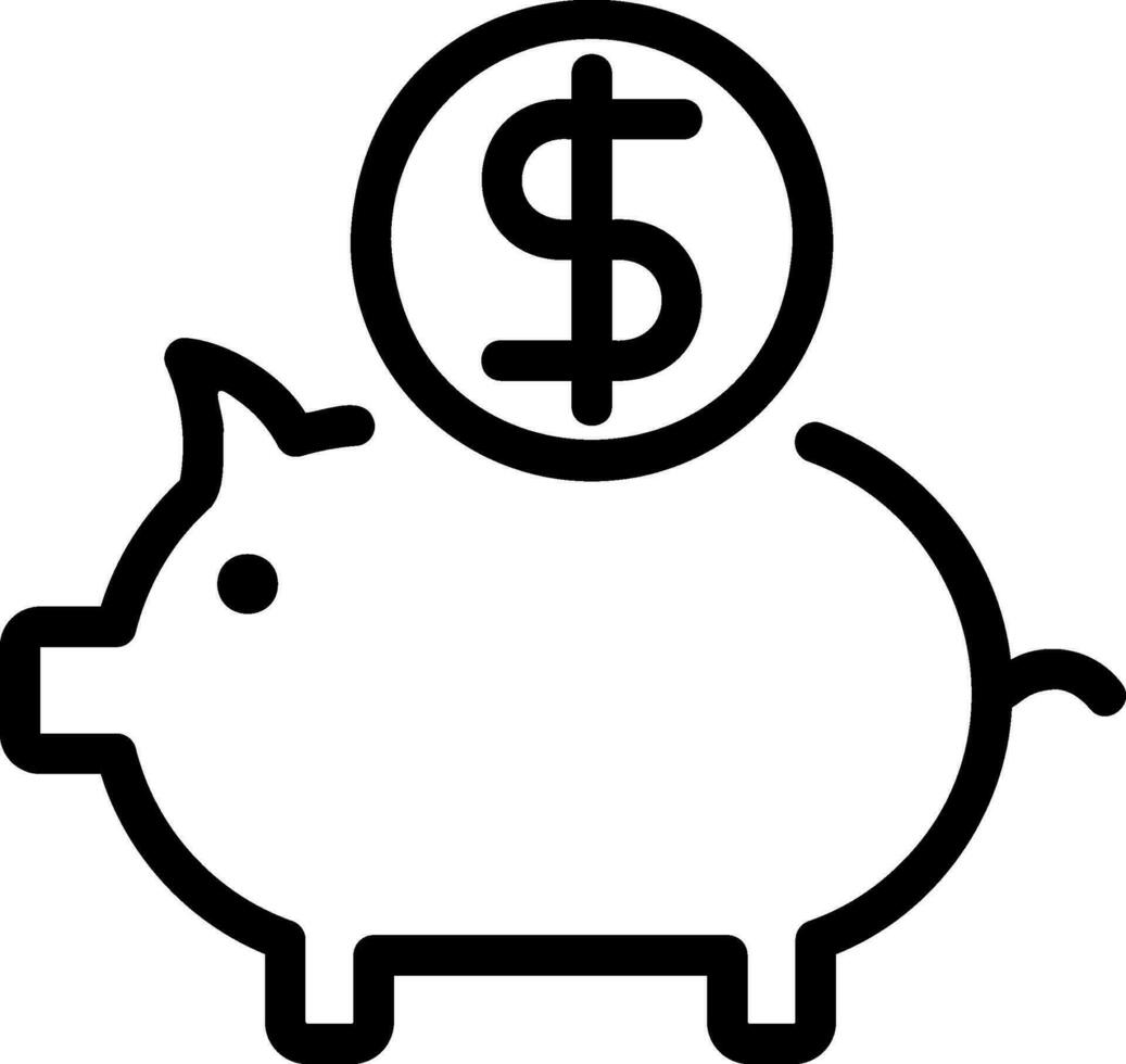 piggy bank line icon vector