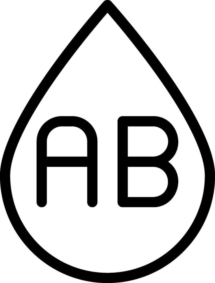 blood type ab line icon vector