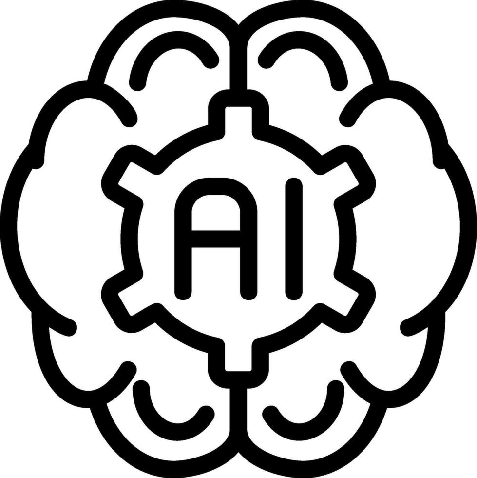 icono de la línea del cerebro vector