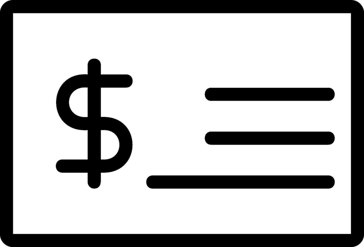 bank check line icon vector