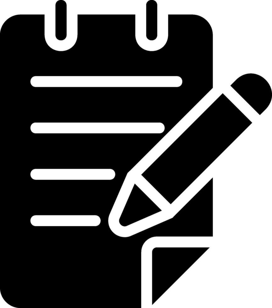notepad glyph icon vector