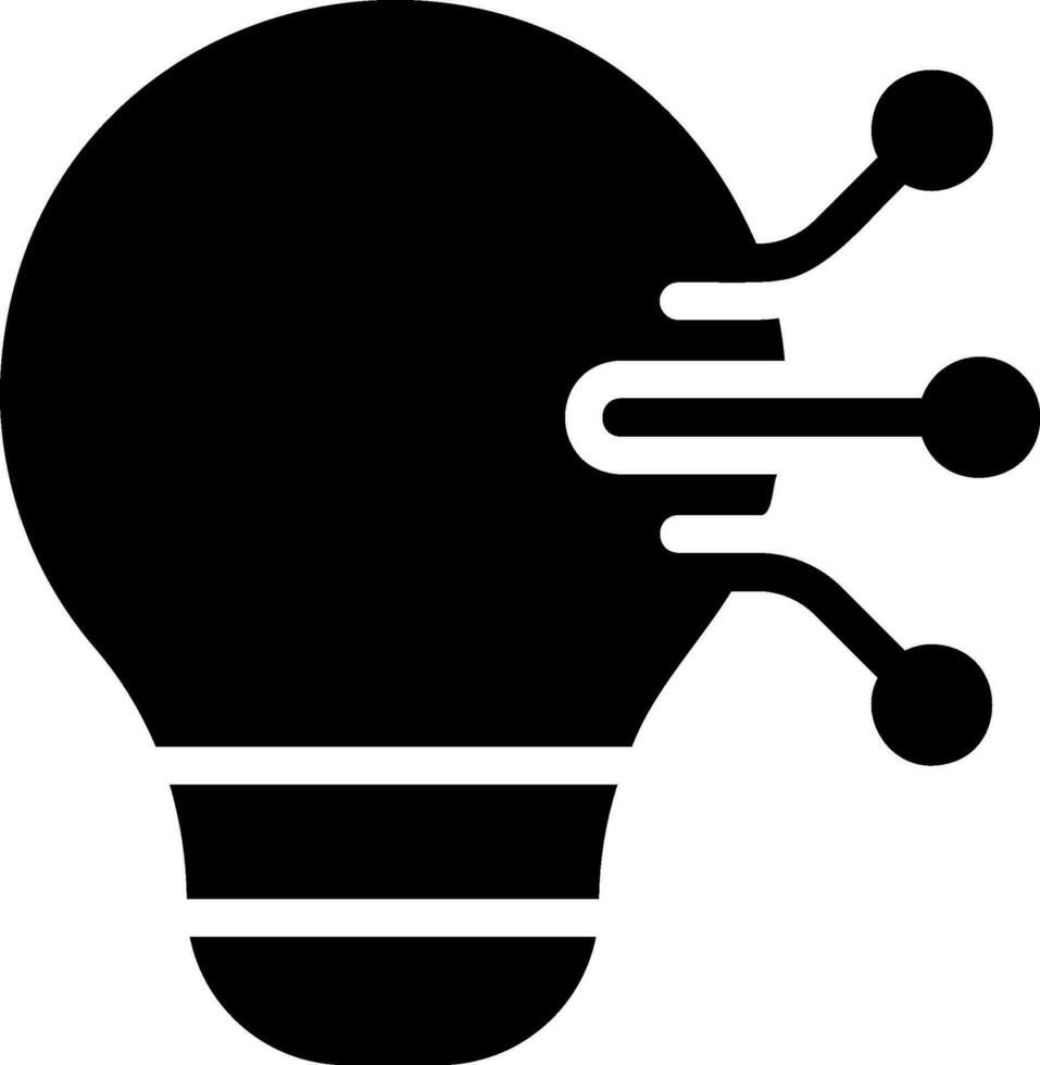 smart bulb glyph icon vector