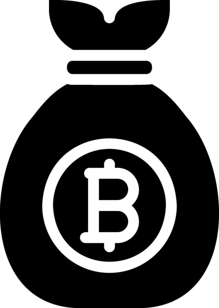 money bag glyph icon vector