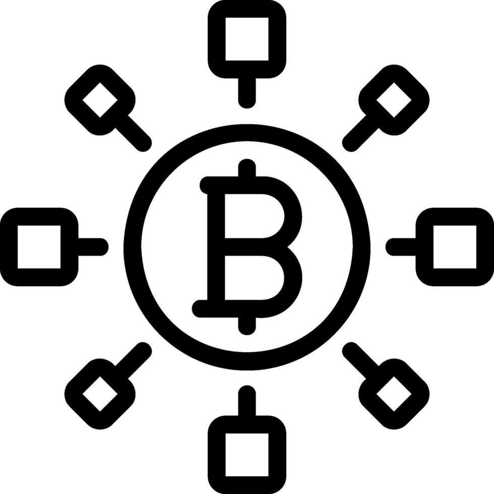 icono de línea bitcoin vector