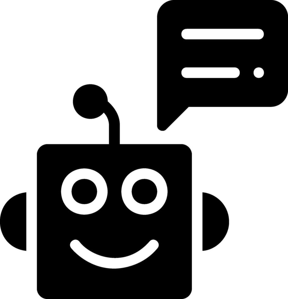 icono de glifo de bot de chat vector