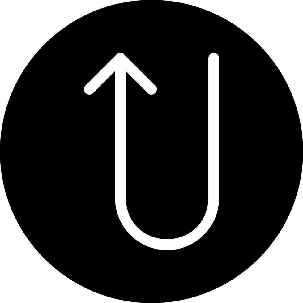 u turn glyph icon vector