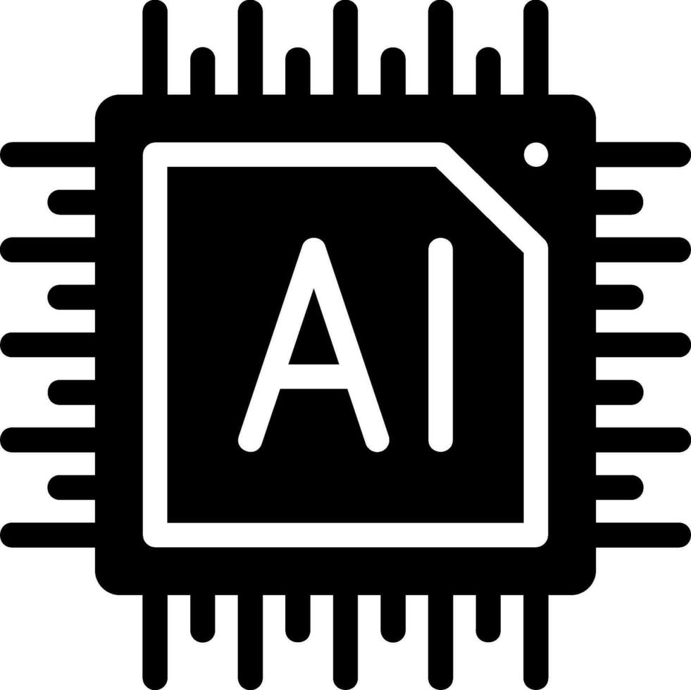 artificial intelligence glyph icon vector