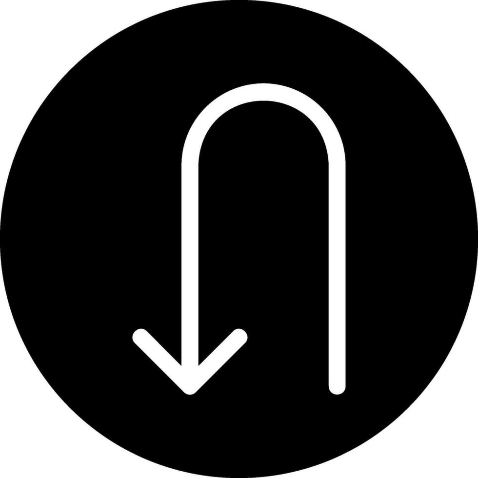 turn down glyph icon vector