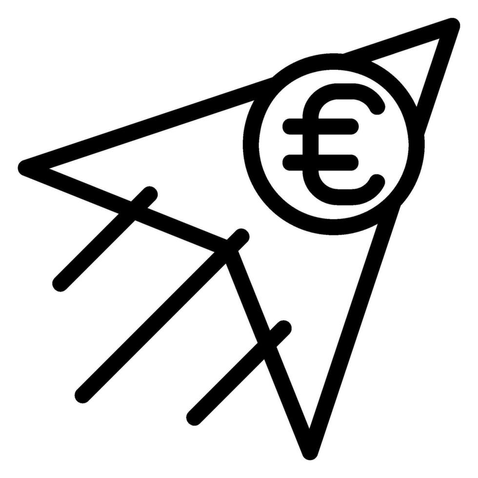 enviar icono de línea de dinero vector