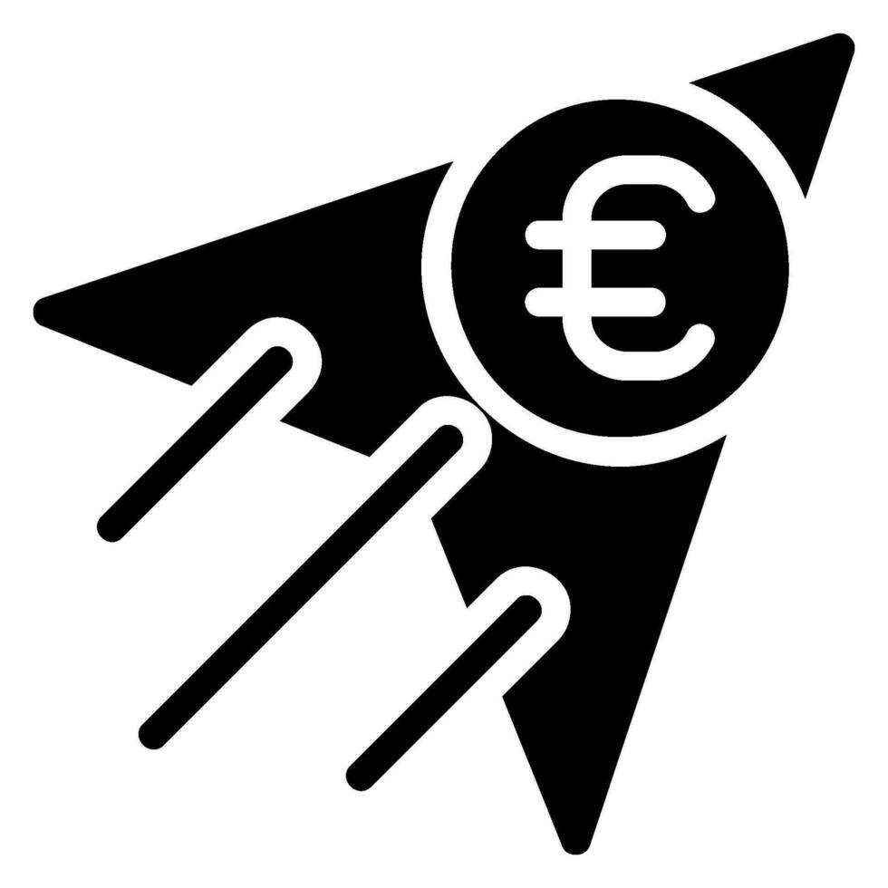 enviar dinero glifo icono vector