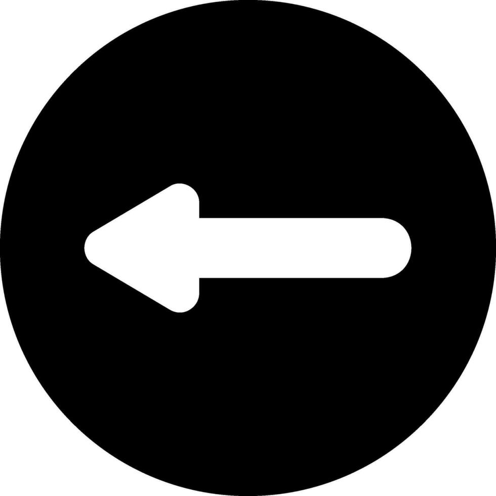 left arrow glyph icon vector