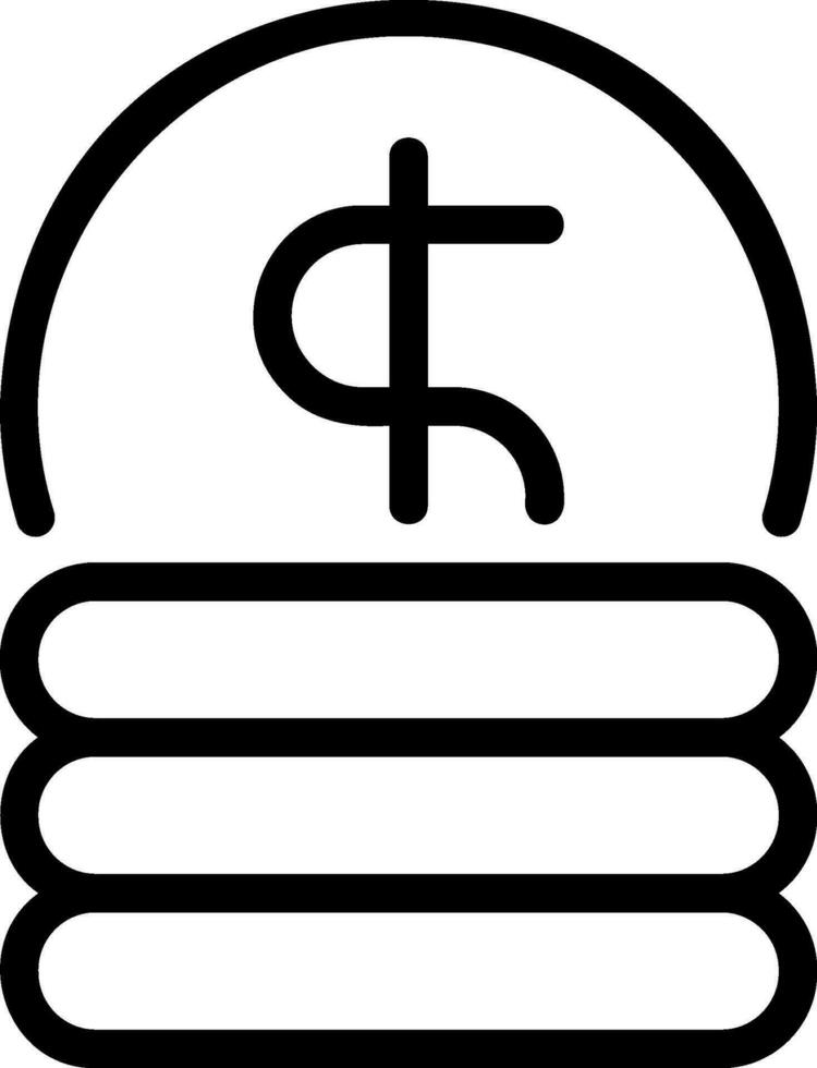 coin line icon vector