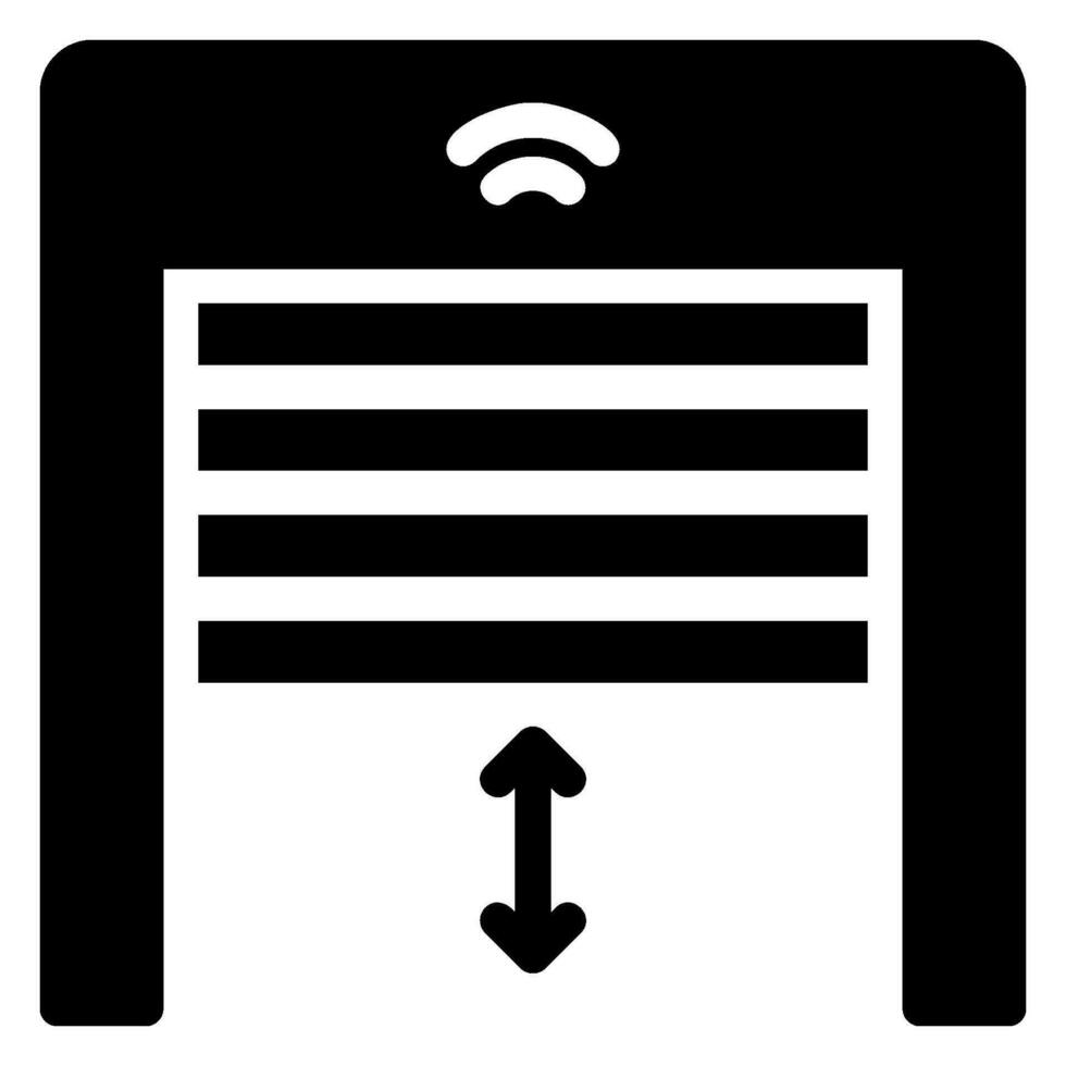 smart garage glyph icon vector
