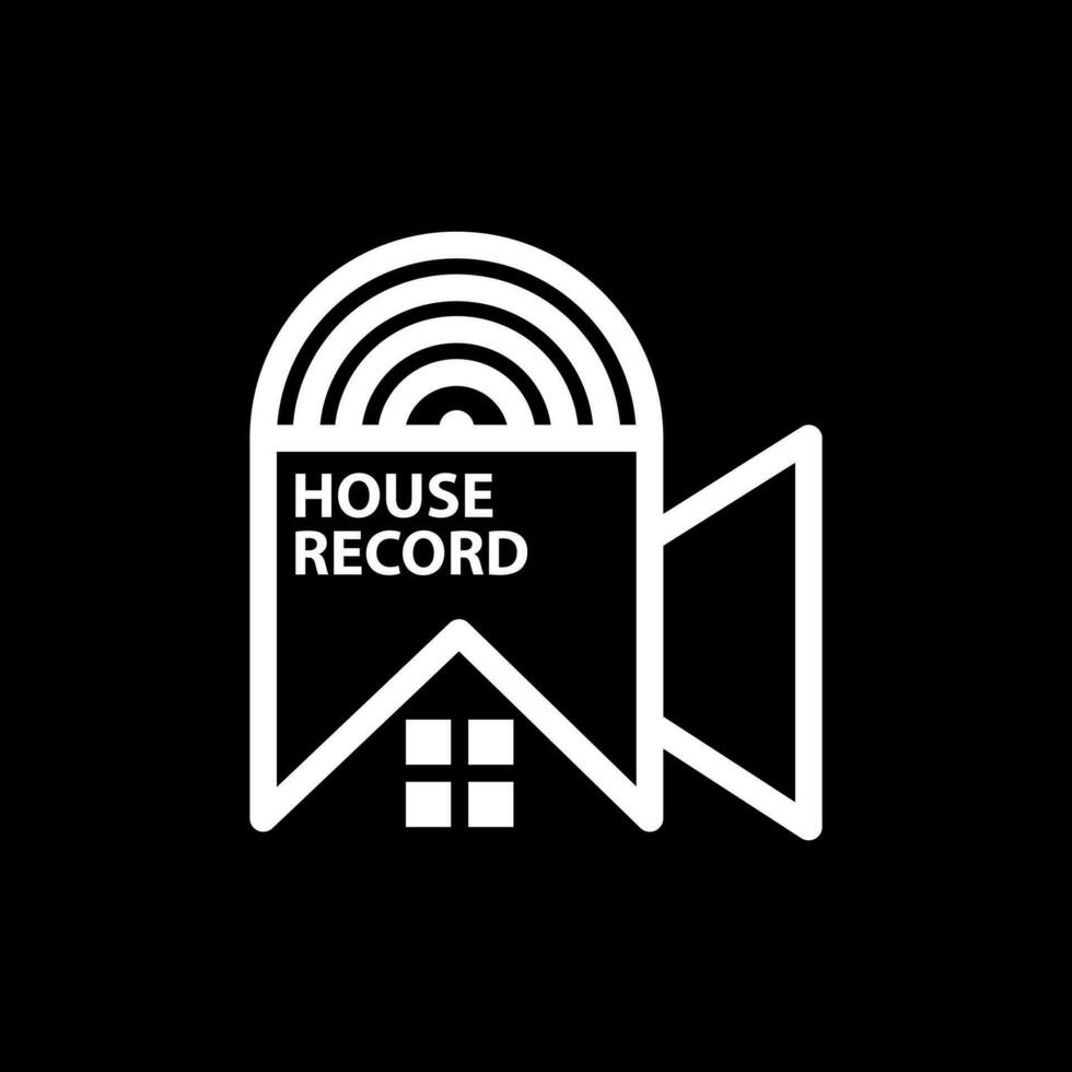 house record entertaiment  logo design vector