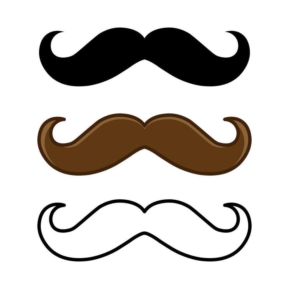 Bigote icono colocar. bigotes diseñado en diferente estilos. aislado vector ilustración.