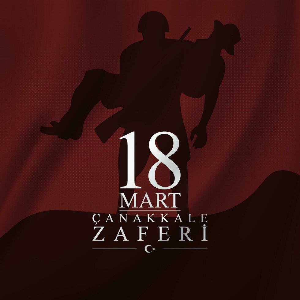 18 March Canakkale victory vector illustration. Turkish 18 Mart Canakkale Zaferi