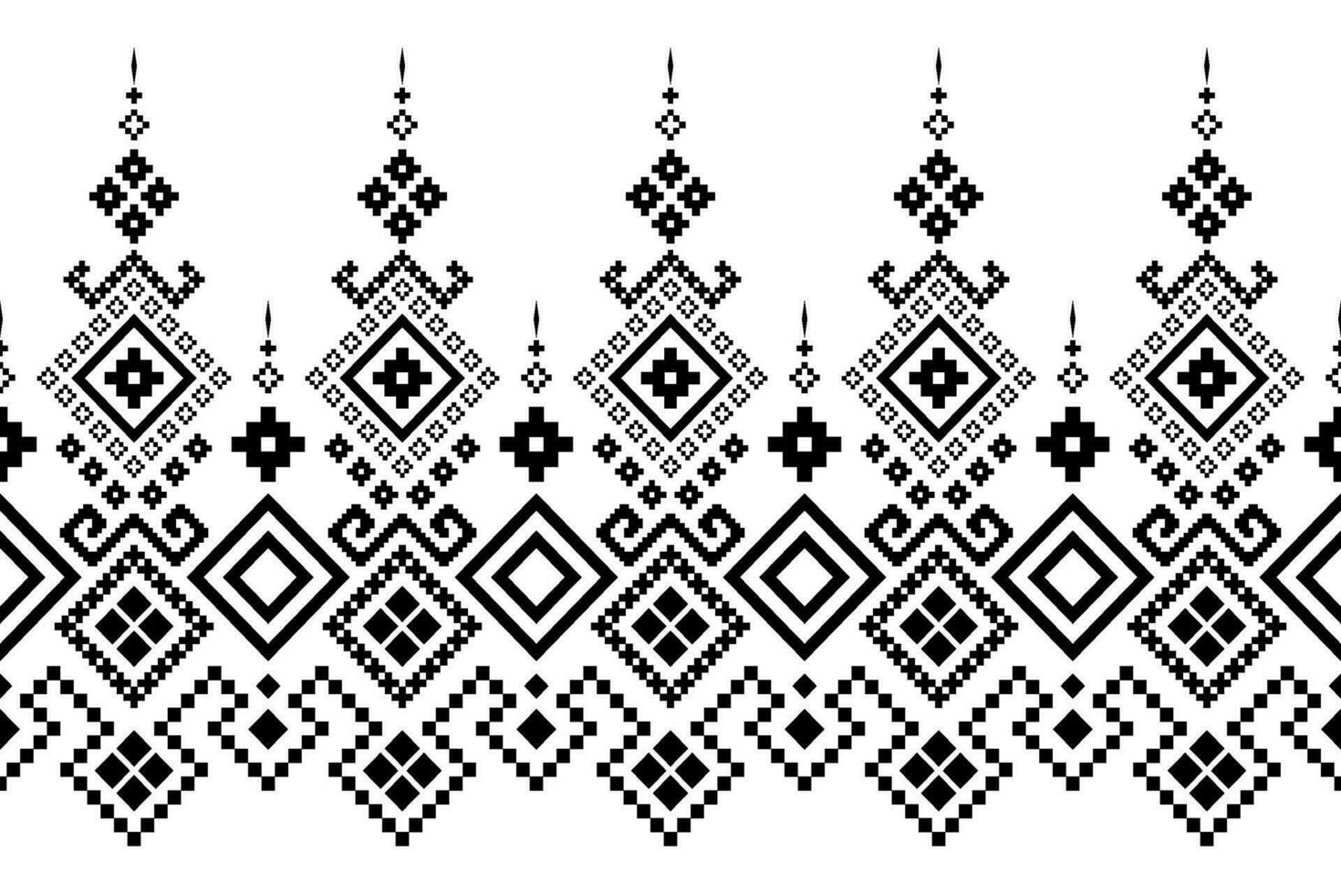 Nature vintages cross stitch traditional ethnic pattern paisley flower Ikat background abstract Aztec African Indonesian Indian seamless pattern for fabric print cloth dress carpet curtains and sarong vector