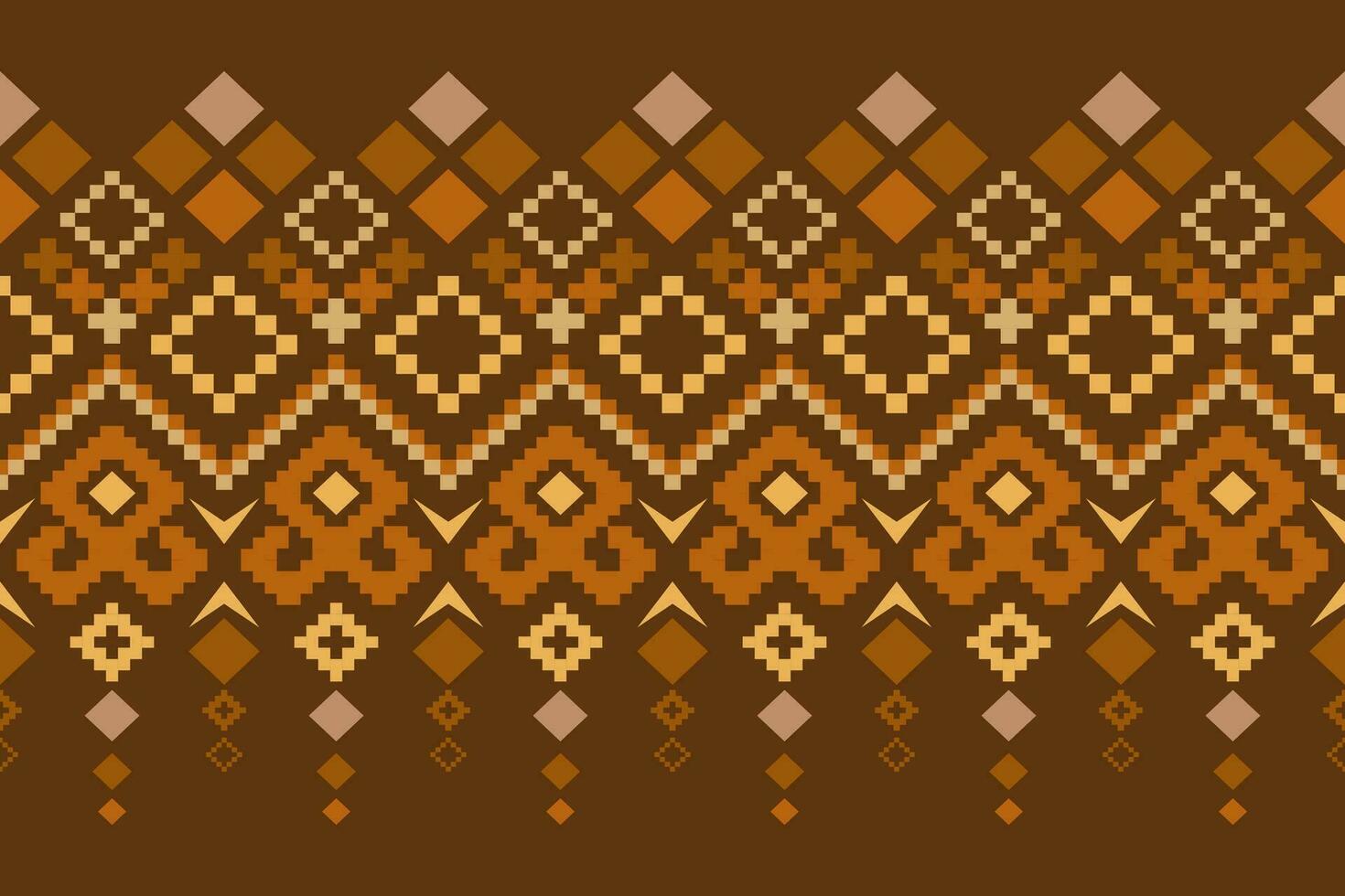 Nature vintages cross stitch traditional ethnic pattern paisley flower Ikat background abstract Aztec African Indonesian Indian seamless pattern for fabric print cloth dress carpet curtains and sarong vector