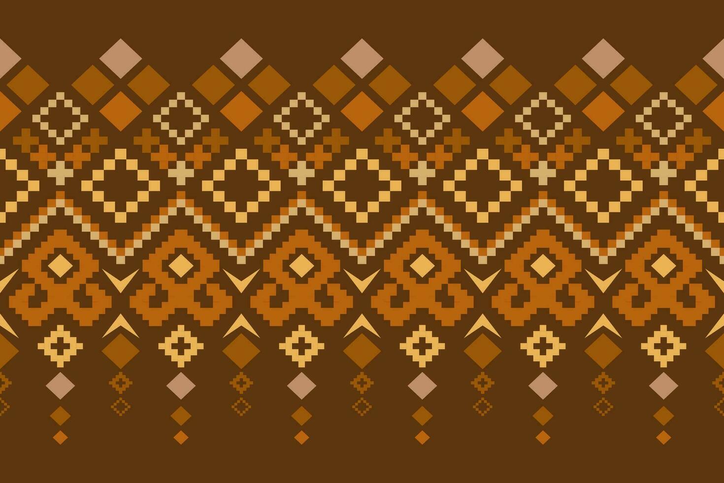 Nature vintages cross stitch traditional ethnic pattern paisley flower Ikat background abstract Aztec African Indonesian Indian seamless pattern for fabric print cloth dress carpet curtains and sarong vector