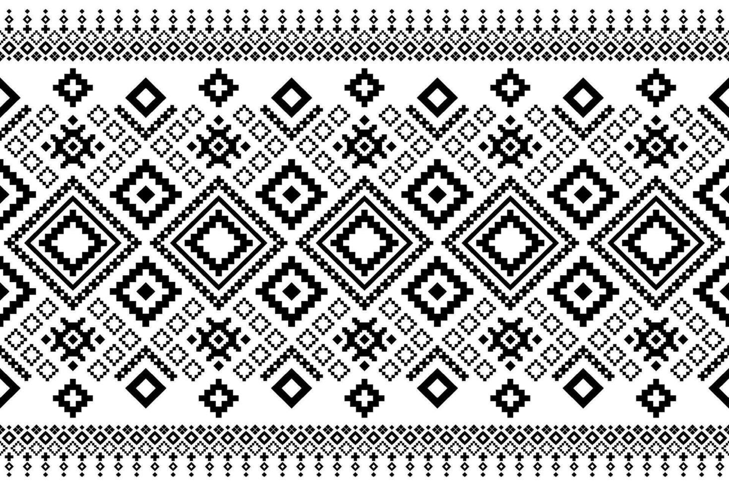 Nature vintages cross stitch traditional ethnic pattern paisley flower Ikat background abstract vector