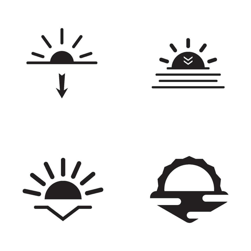 sunset icon vector