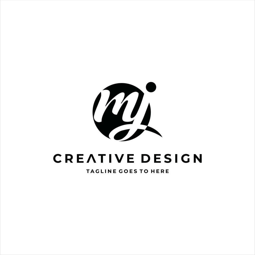 Letter MJ Logo Design.  Premium Line Alphabet Monochrome Monogram emblem. Vector graphic design template element. Graphic Symbol for Corporate Business Identity.