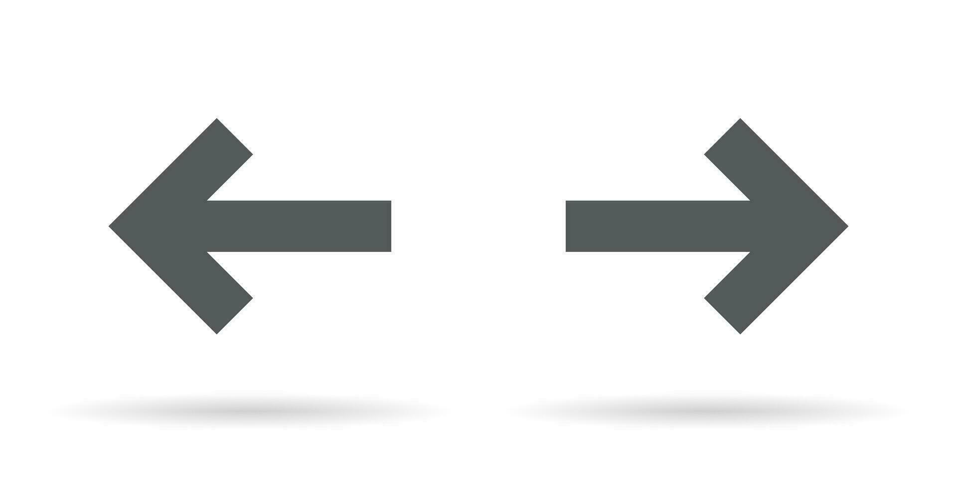 Arrow icon vector in flat style. Left and right direction sign symbol