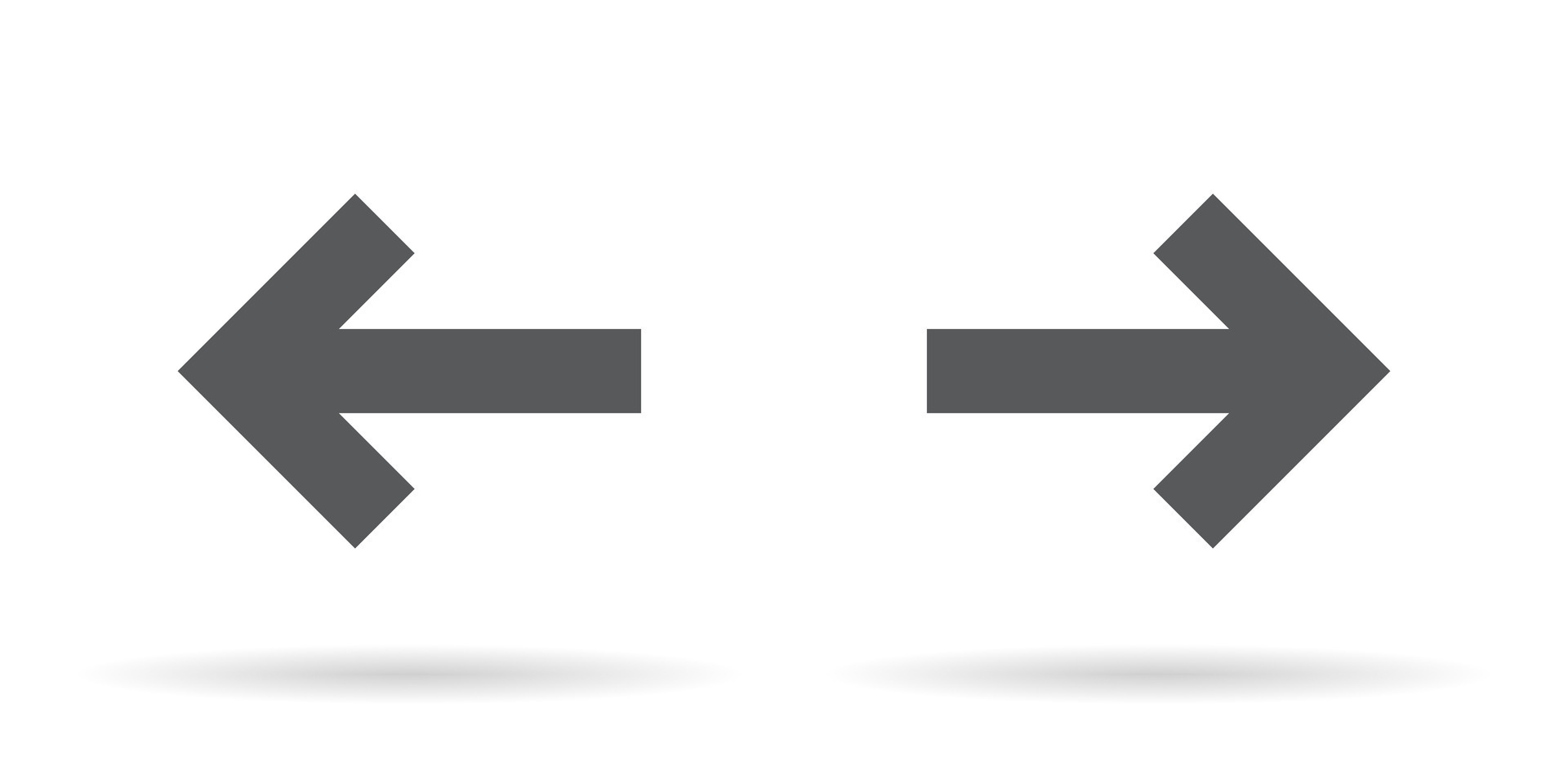 Arrow icon vector in flat style. Left and right direction sign symbol
