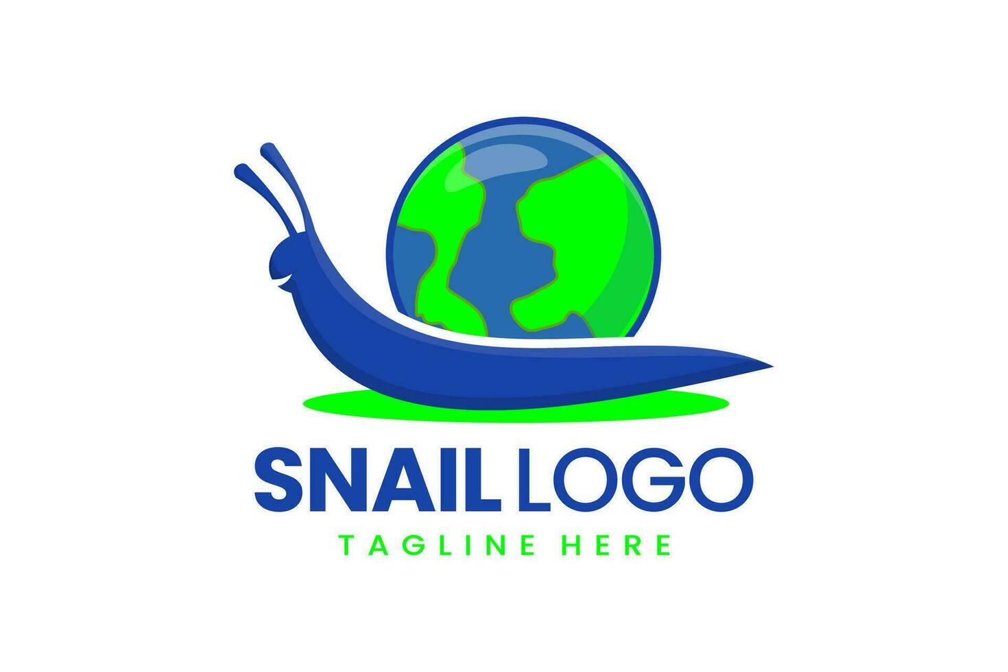 Flat modern simple logo snail earth logo template vector