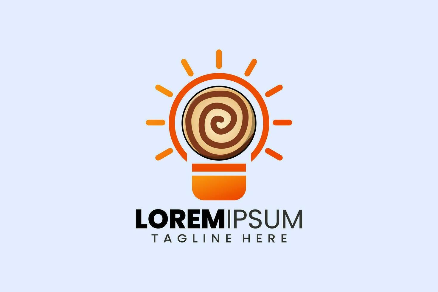 Creative cookies biscuit bulb lamp logo template vector