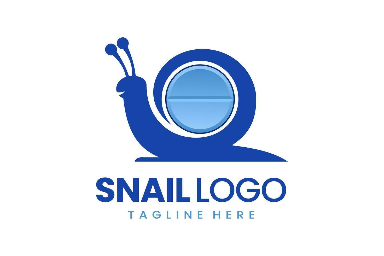 Flat modern simple snail medicine logo template vector