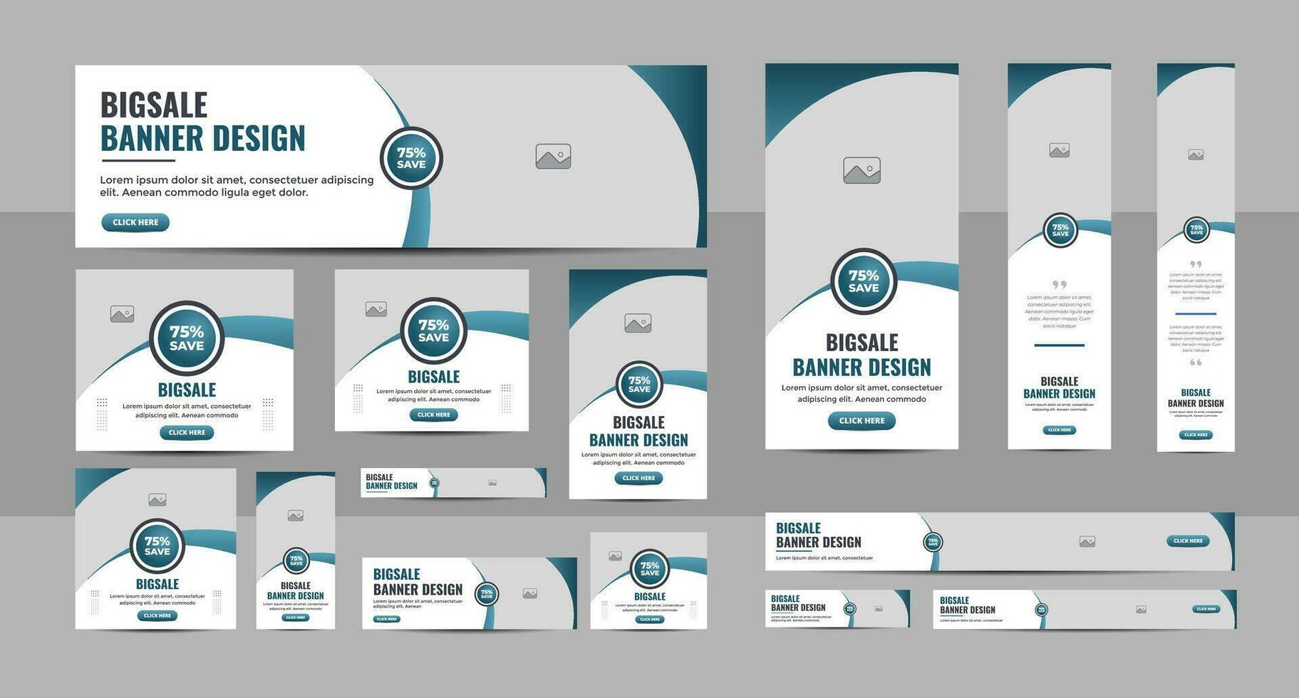 Business banner web template bundle design, Social Media Cover ads banner, flyer, invitation card set vector