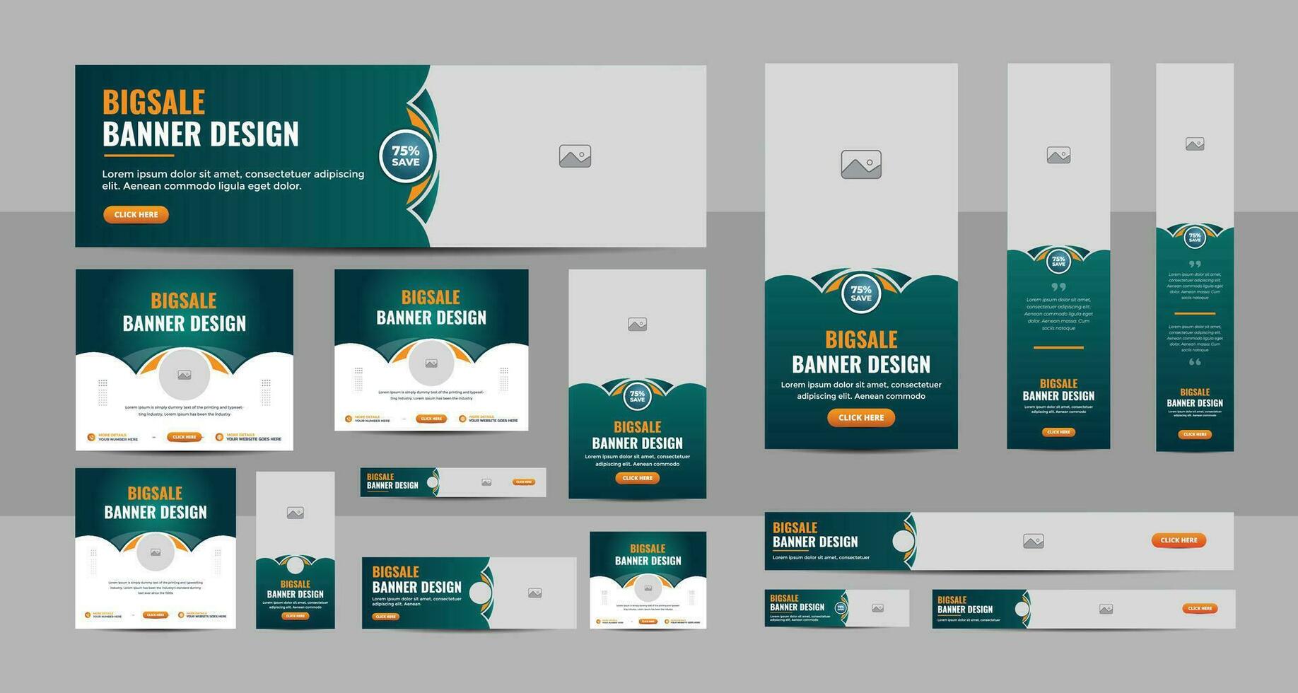 Business banner web template bundle design, Social Media Cover ads banner, flyer, invitation card vector