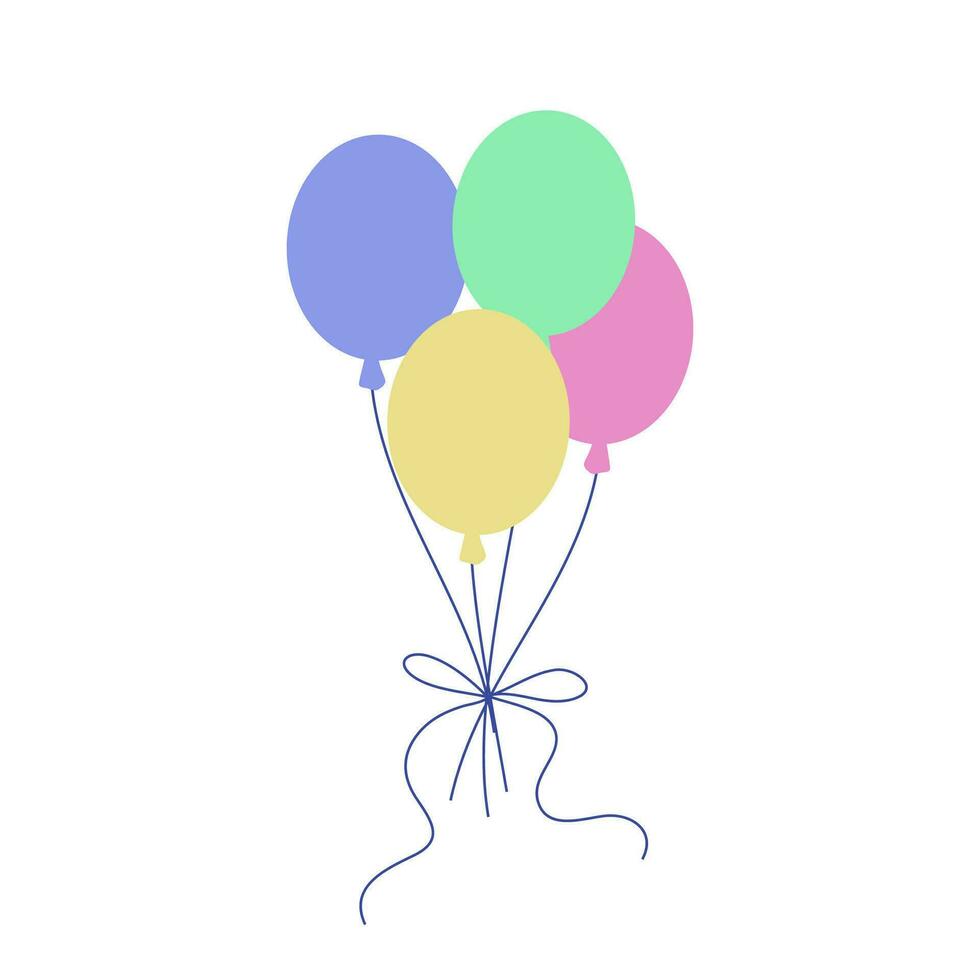 manojo de volador pastel globos con arco vector