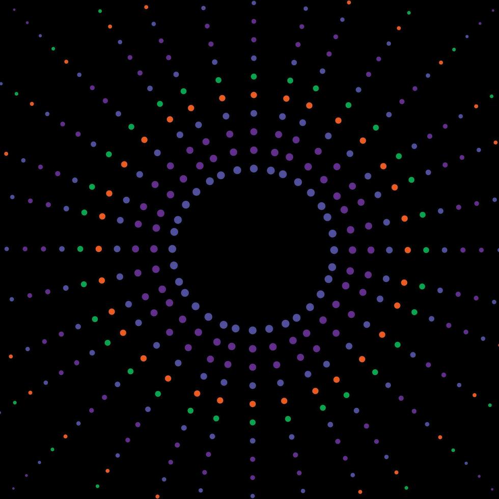 circulo con vistoso puntos trama de semitonos efecto rayos de sol antecedentes vector