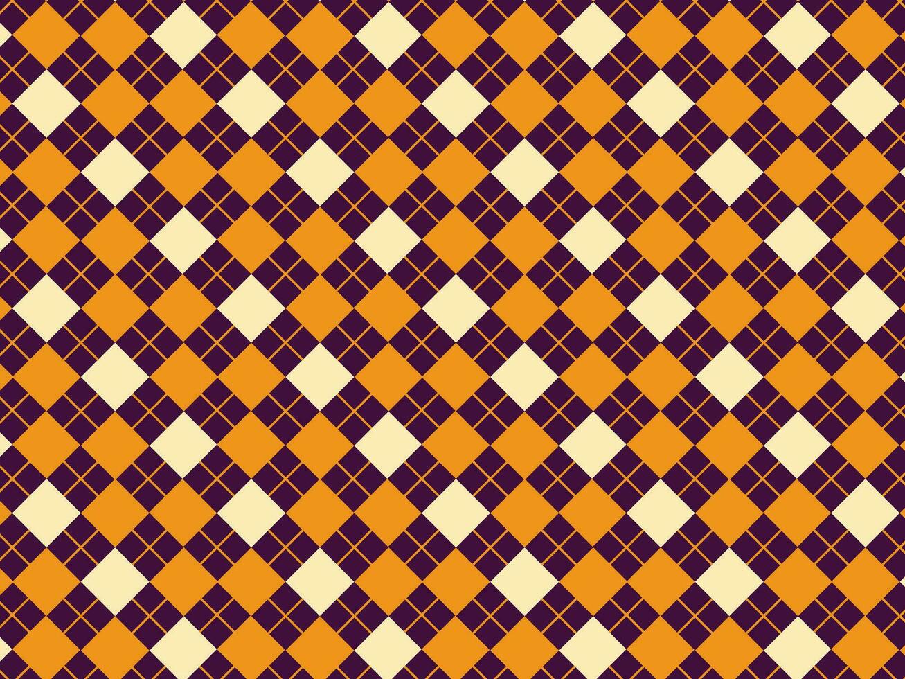 Orange Purple White Argyle Style Checker Pattern vector