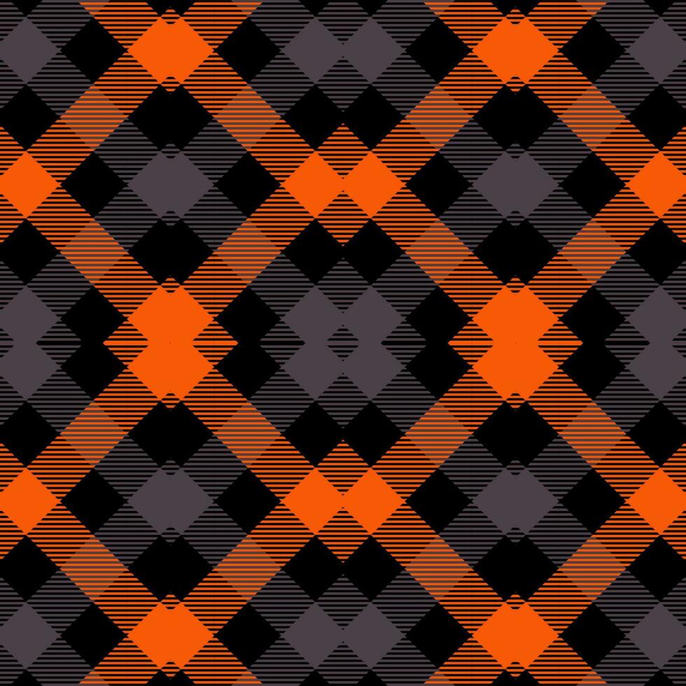 Check Plaid Tartan Pattern In Orange Grey And Black Color vector