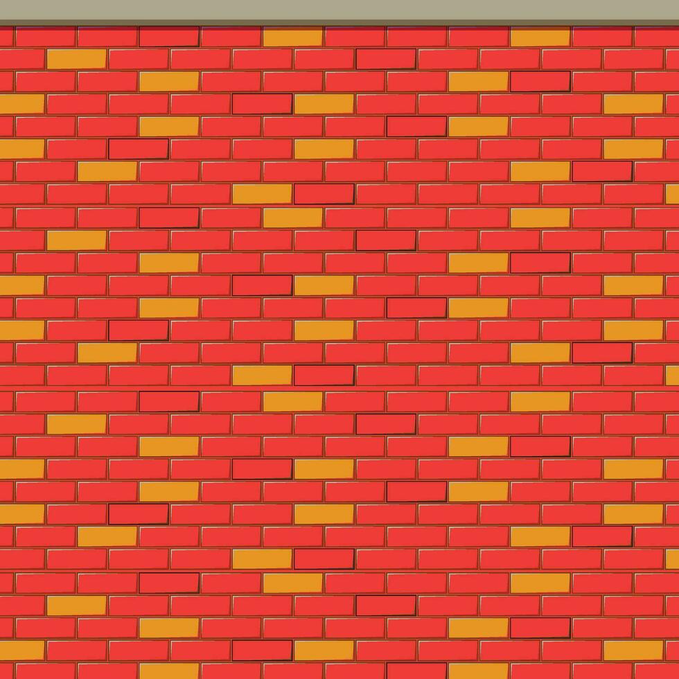 Red Yellow Brick Wall Background vector