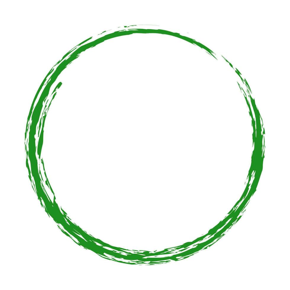 Green Ink Brush Stroke Circle Frame vector