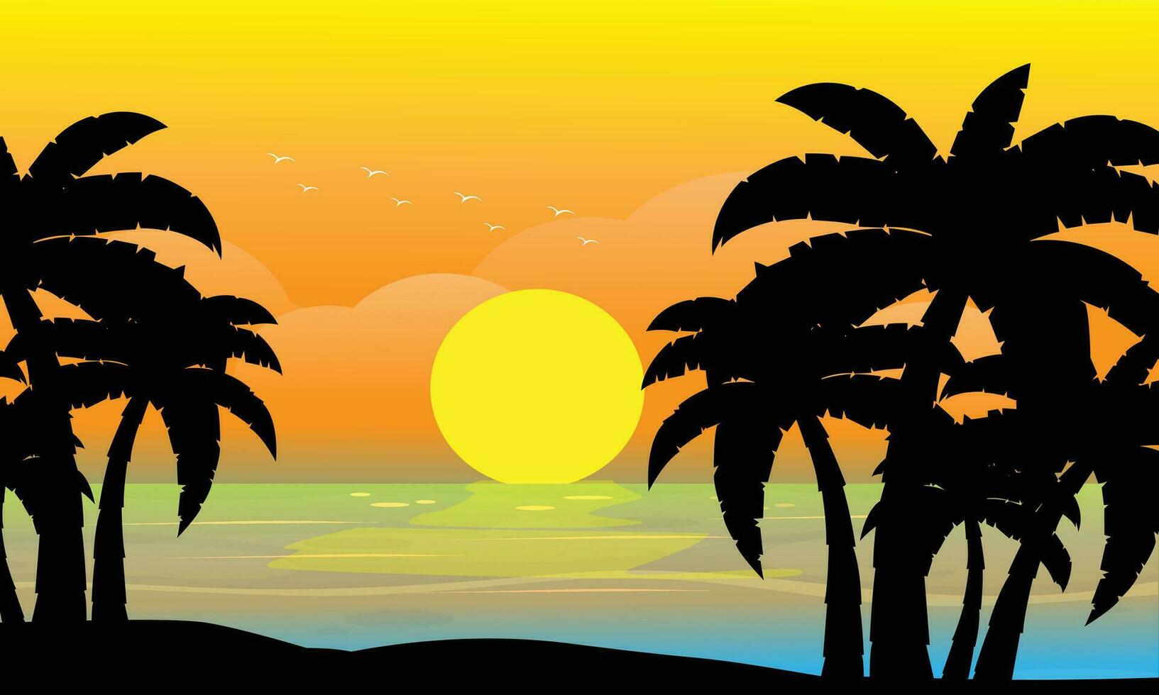 palm tree on the beach vector