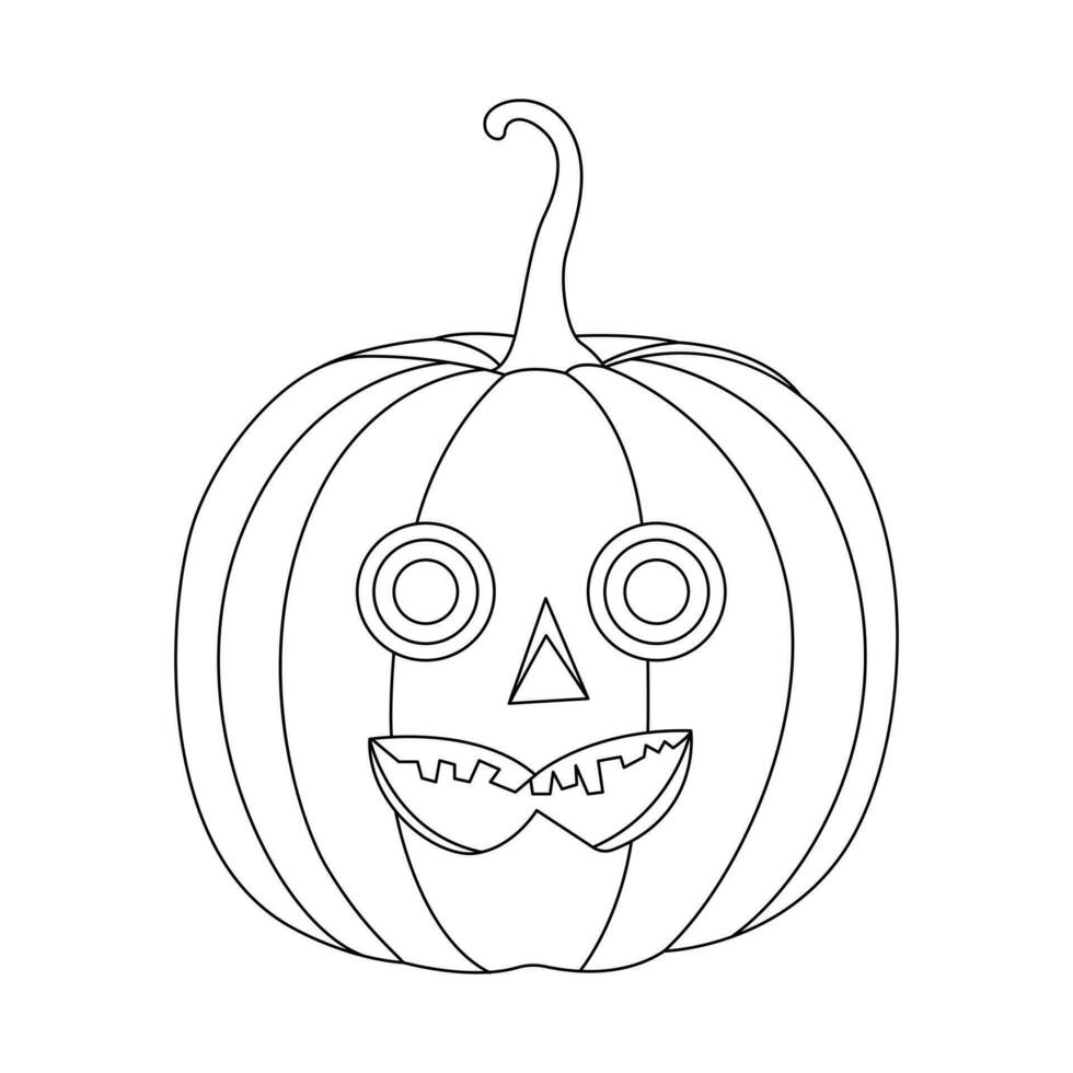 Continuous one line drawing of halloween pumpkin vector illustration