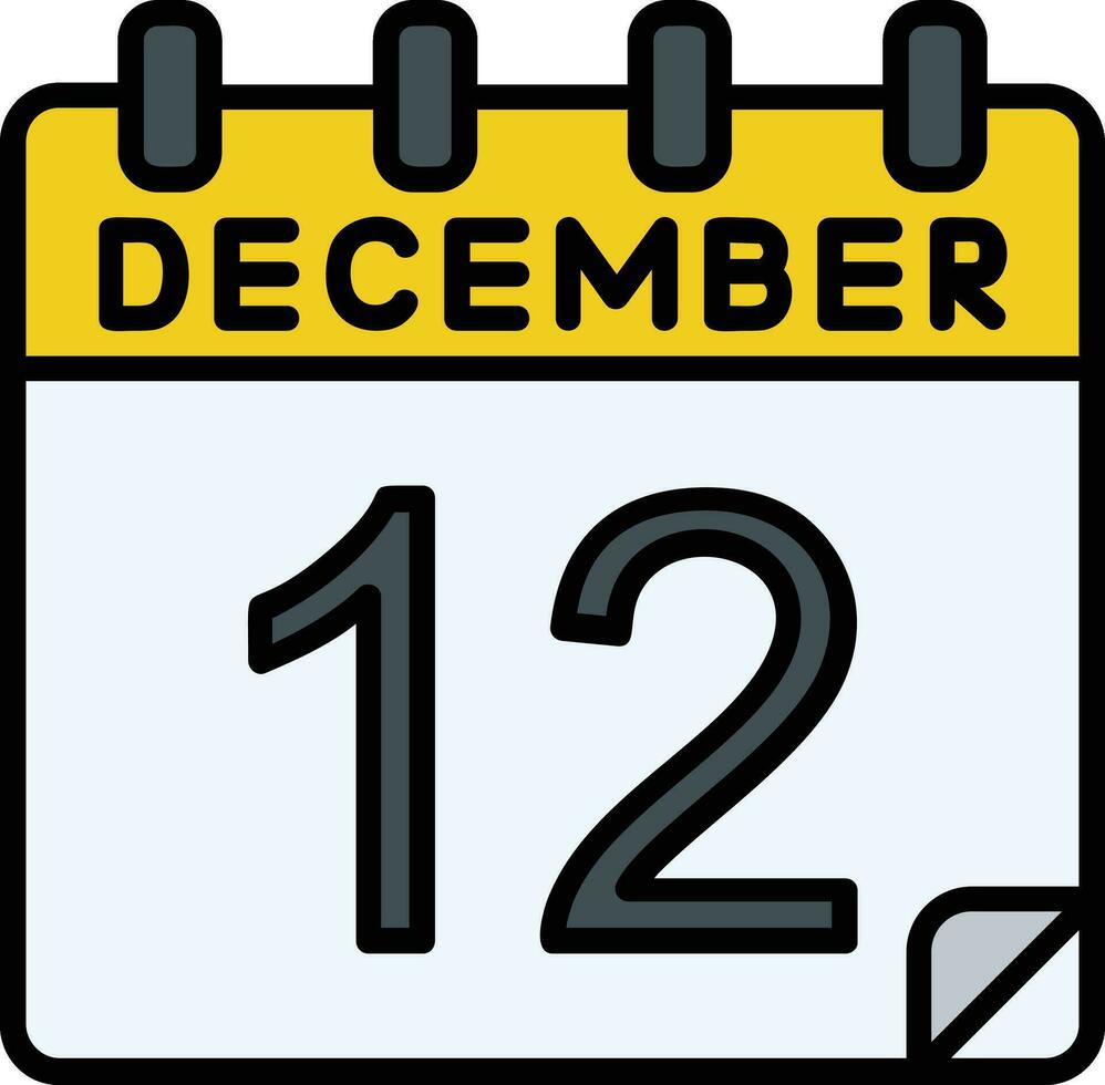 12 December Filled Icon vector