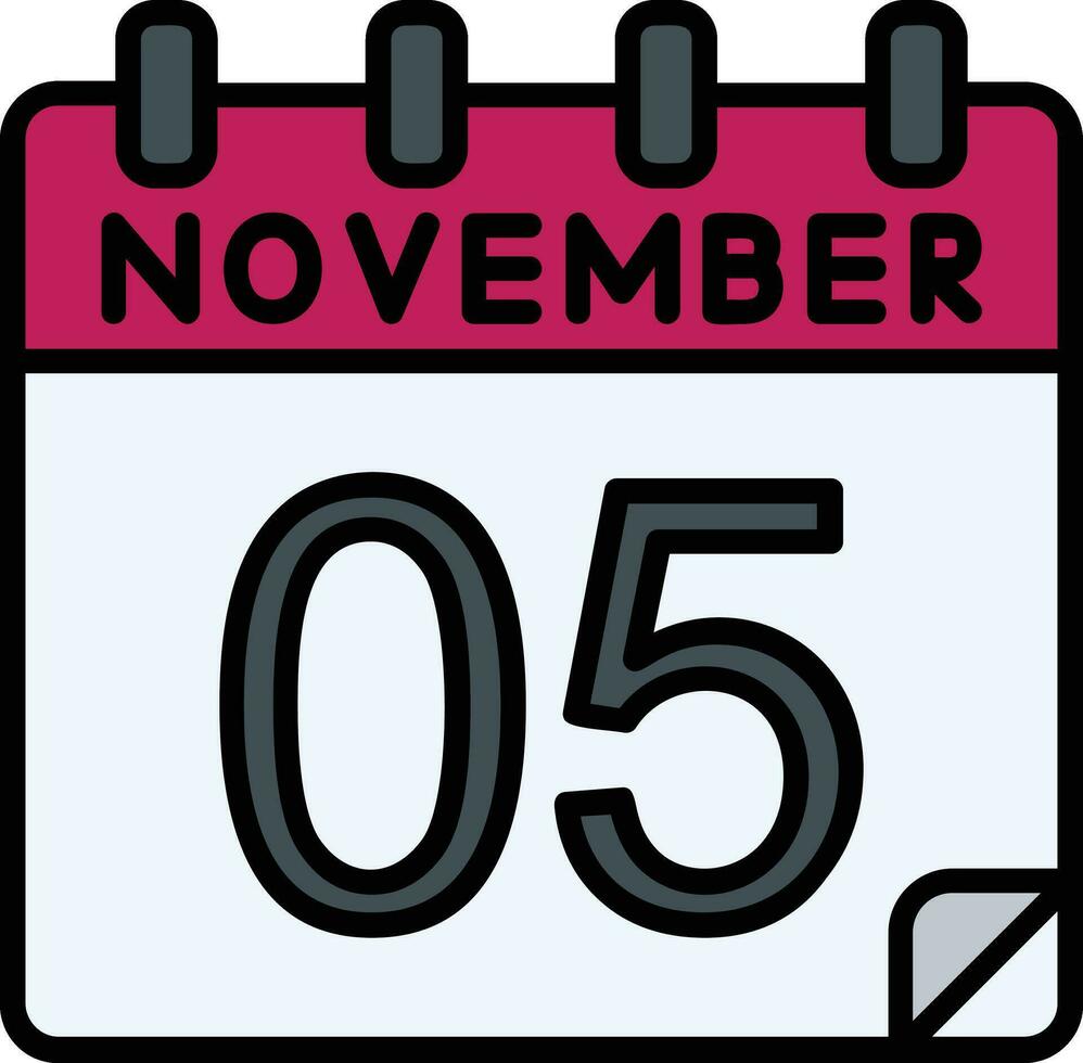 5 November Filled Icon vector