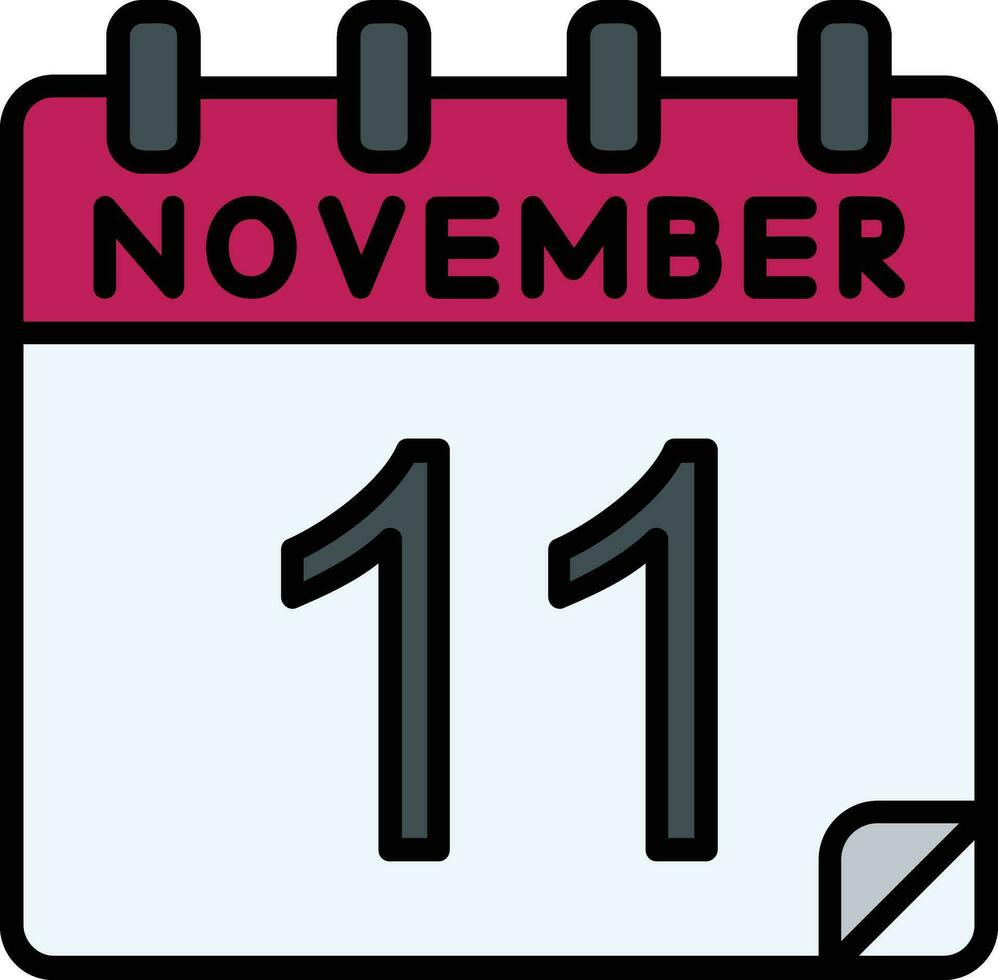 11 November Filled Icon vector