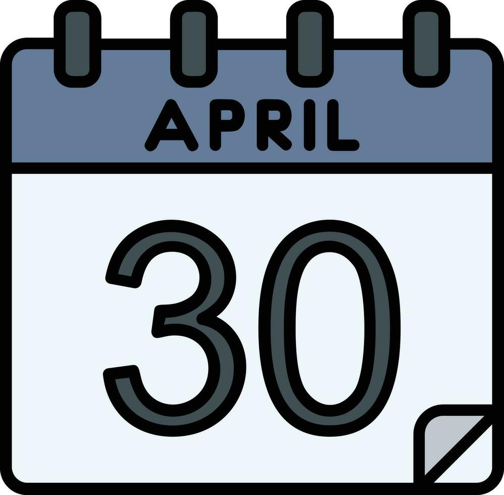 30 abril glifo icono vector