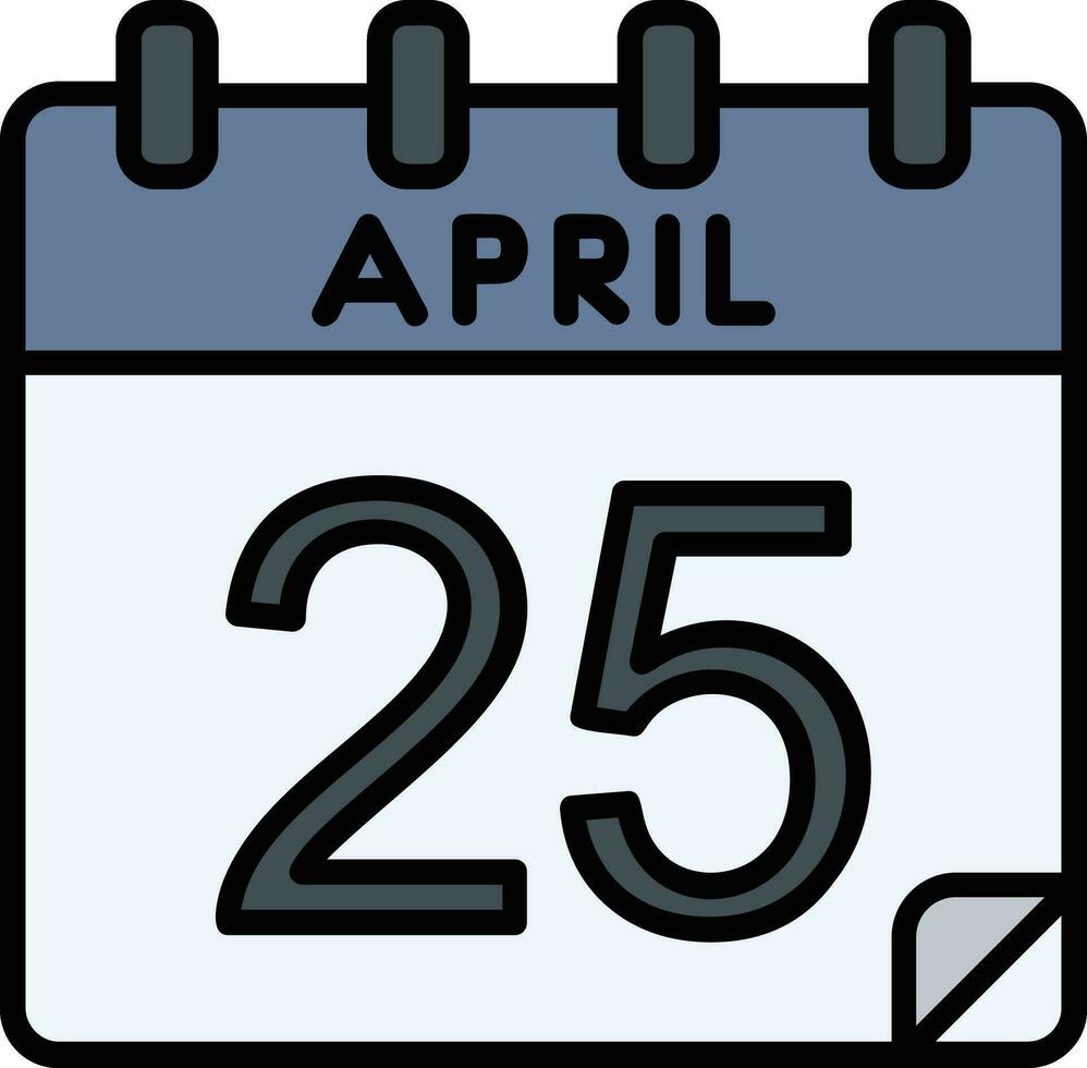 25 April Glyph Icon vector