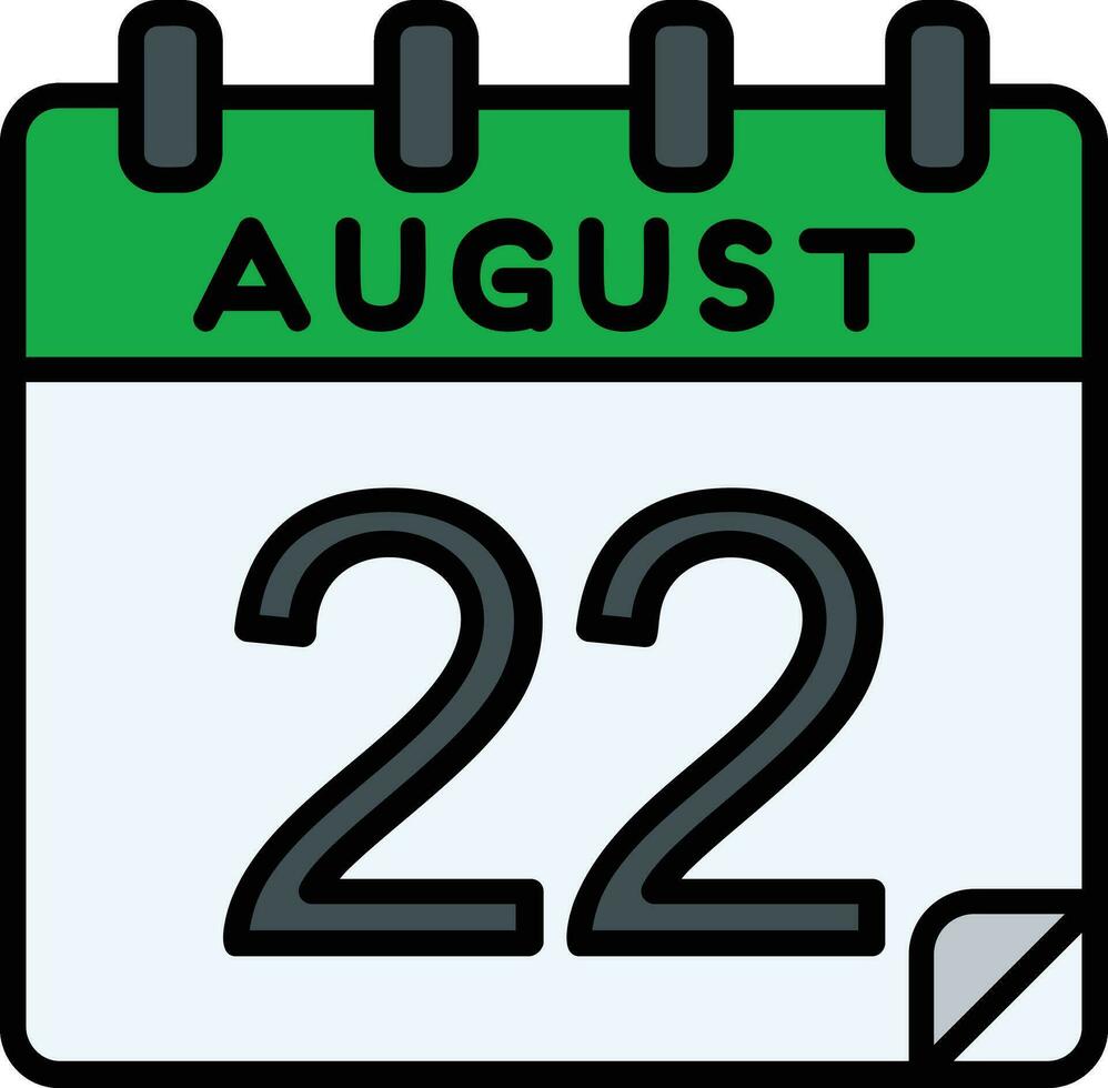 22 August Filled Icon vector