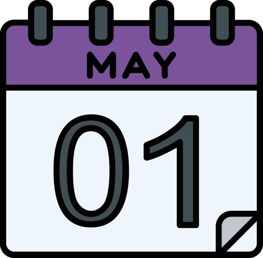 1 May Filled Icon vector