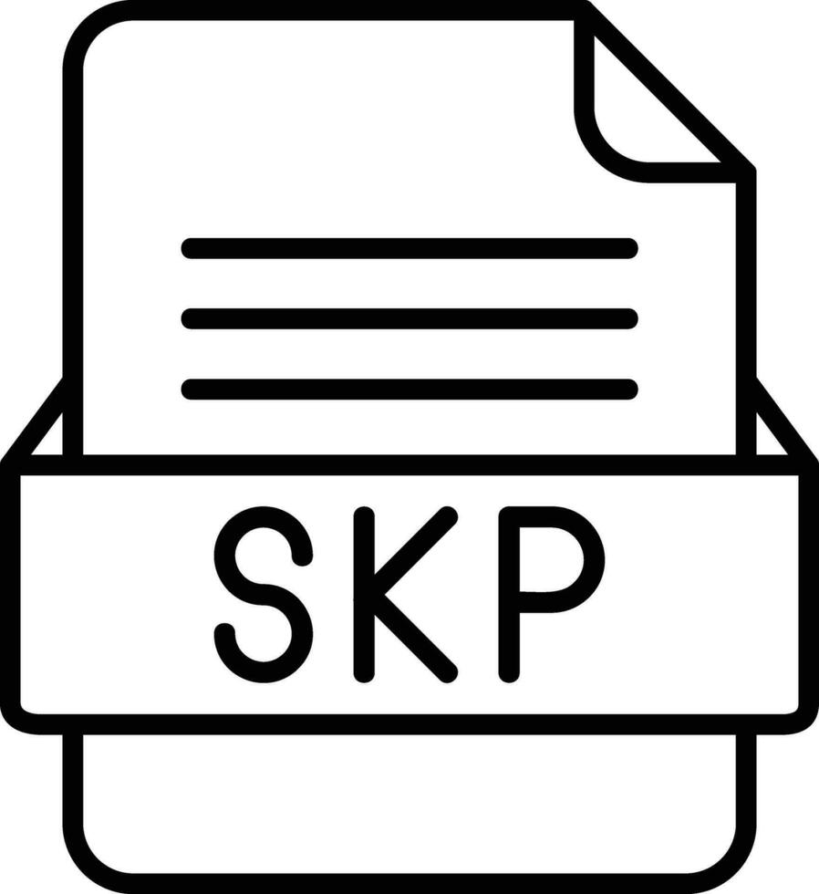SKP File Format Line Icon vector