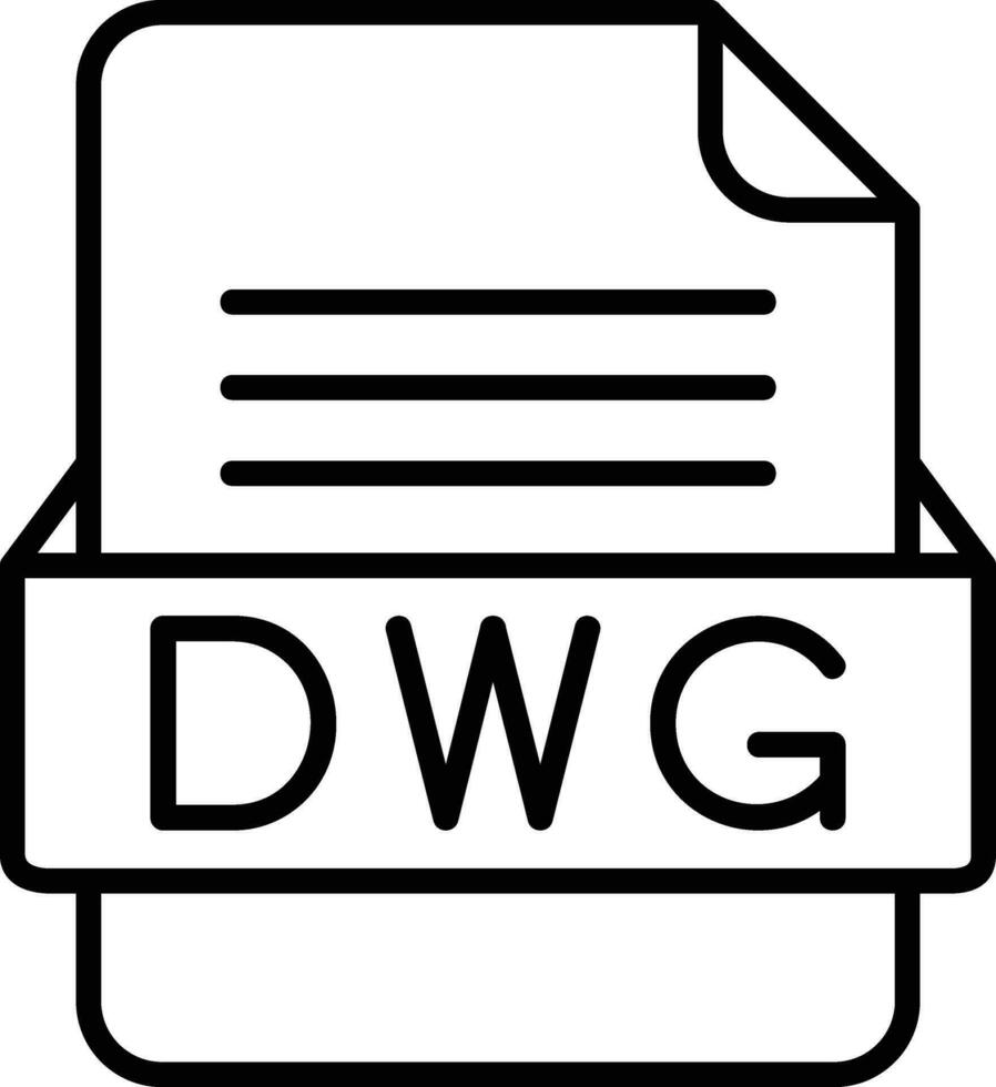 dwg archivo formato línea icono vector